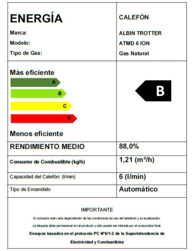 CALEFON ATMD 6 LT TIRO NATURAL
