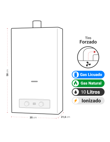 CALEFON ATPW 10 LT TIRO FORZADO