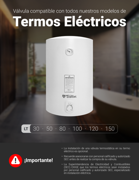 VALVULA MEZCLADORA TERMOSTATICA 1/2 Pulgada